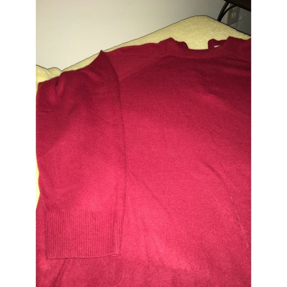 KNIT By Hampshire Studio Red Knit Sweater Mock TurtleNeck Zippered Back Long Sle - Picture 2 of 8